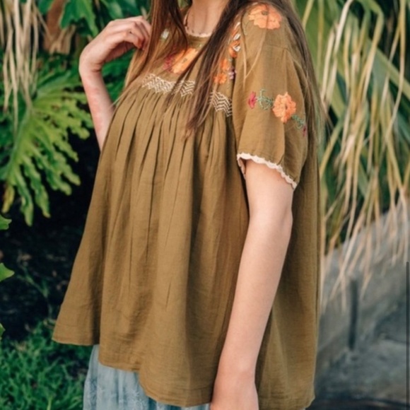 T H M L Women's NWT Embroidered Top size M - Picture 4 of 10